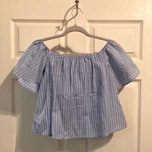 Striped off the shoulder top